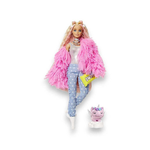 Picture of BARBIE EXTRA DOLL 3 FLUFFY PINK